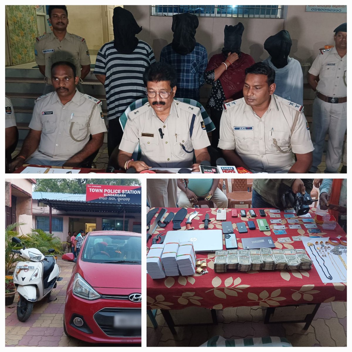 Town Police successfully solved a cheating case and apprehended all the 4 accused persons with seizure/recovery of cash & cheated items...