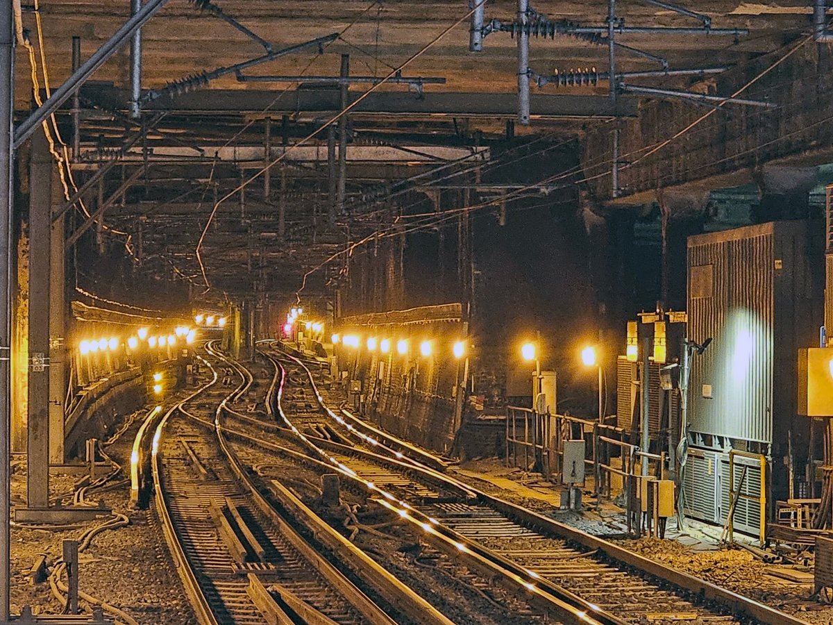 The Thameslink railway tracks to the south of Farringdon station.