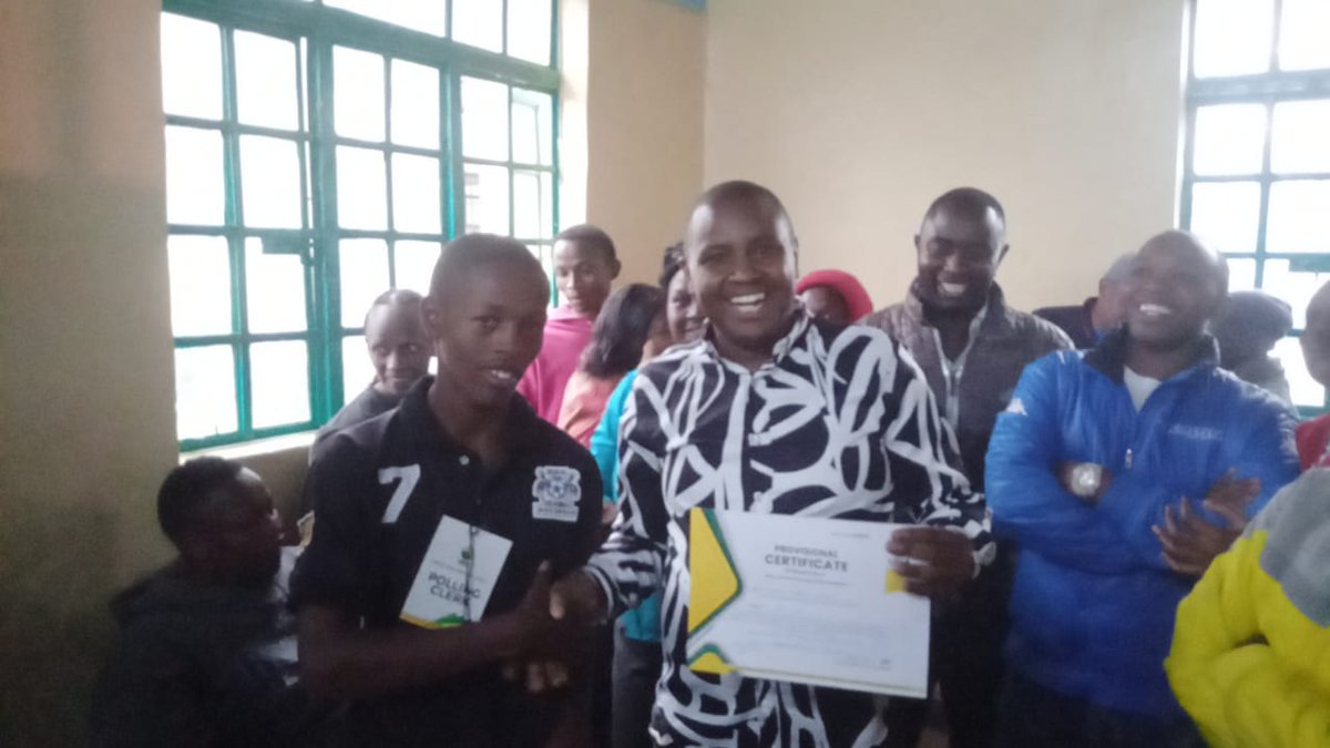 Certificate issuance at Soweto Social Hall in Embakasi East Constituency following the announcement of the winners. #UDAgrassrootspoll