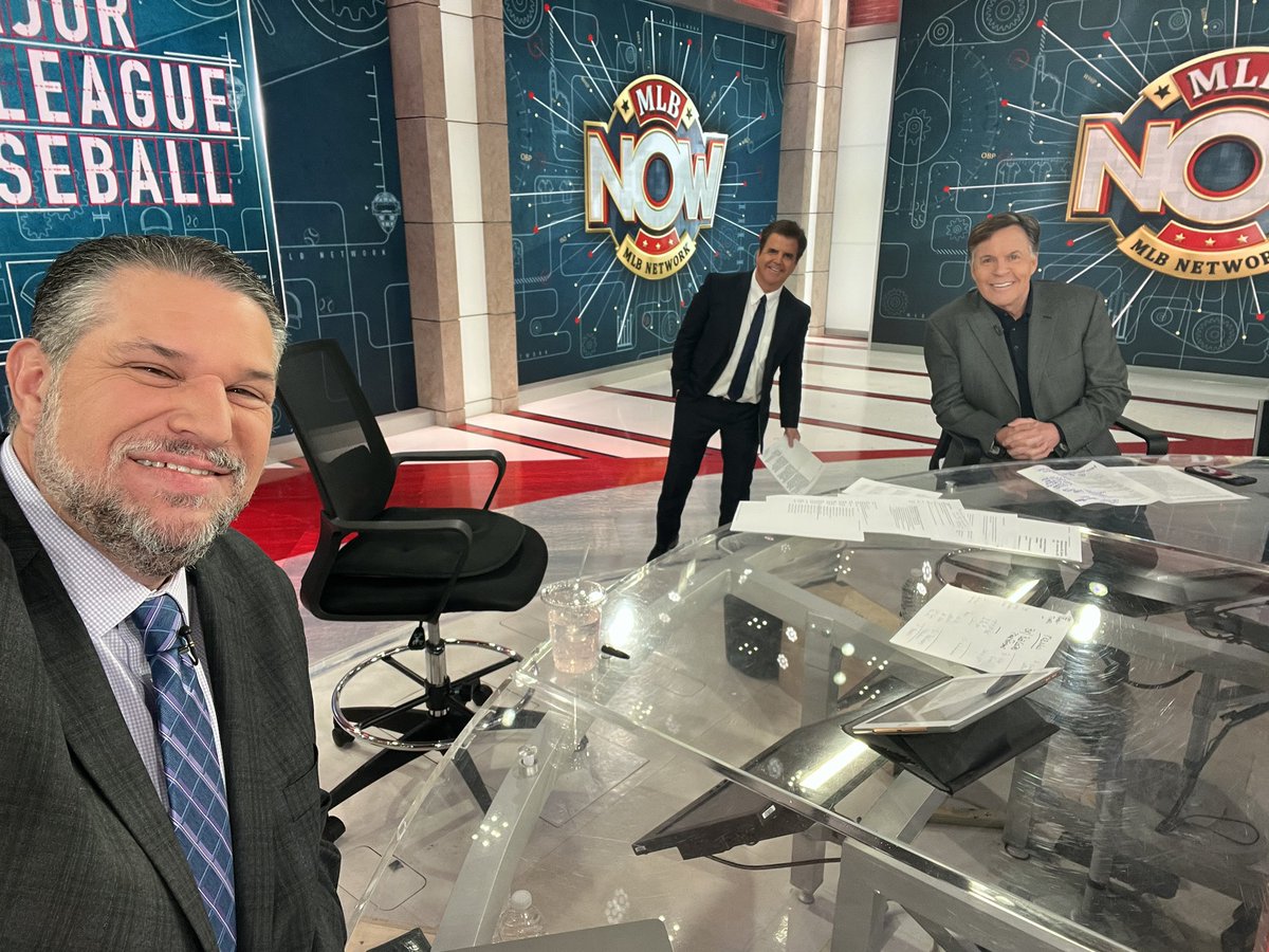 Getting ready for @MLBNow with BK and Bob Costas. Tune in at 12pm ET on @MLBNetwork!