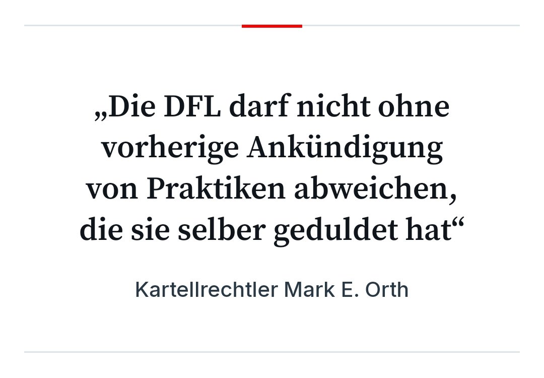 @Simon1Kiel @egmmc2 Das Problem ist einerseits, dass die DFL in der Vergangenheit anders gehandelt hat. Und andererseits hat ein Gericht in Italien (1996) bei einer vergleichbaren Ausschreibung geurteilt, dass sogar zwei Wochen eine zu kurze Frist für einen Bankgarantie wären.