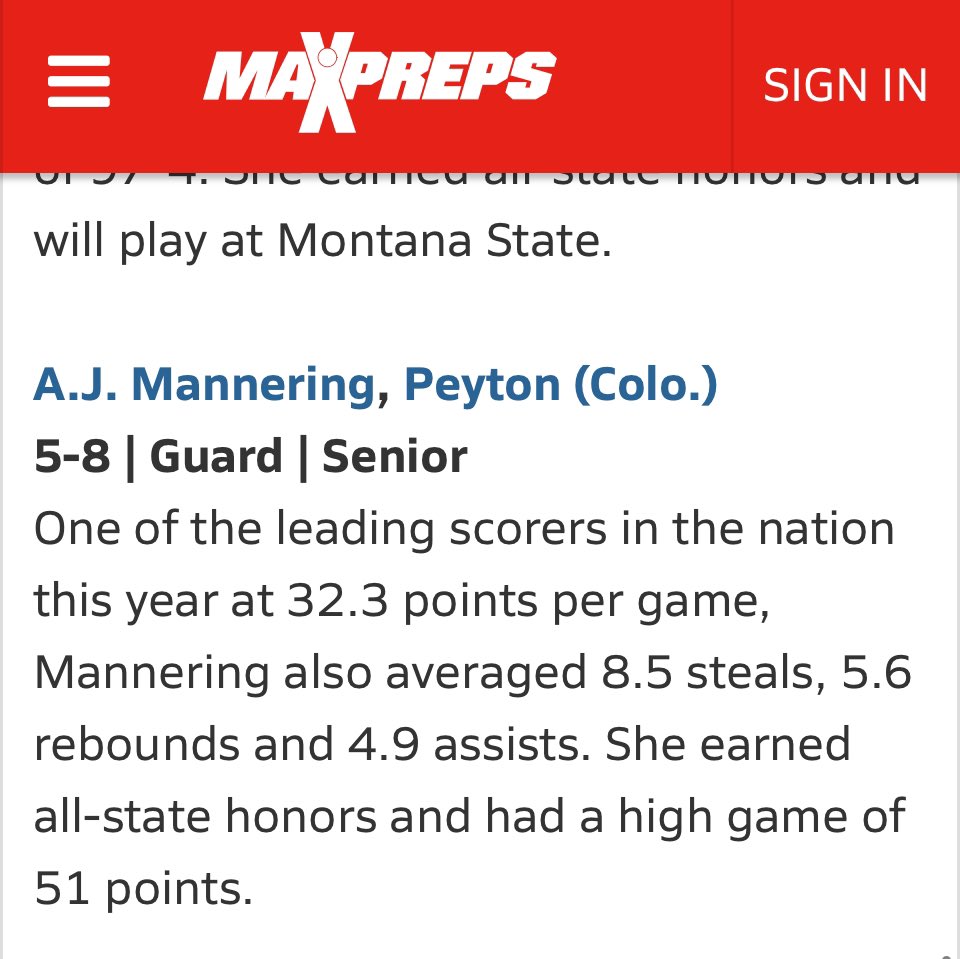 _ (@peytonbrockies) on Twitter photo Congratulations <a href="/AjMannering/">AJ_Mannering</a> for being selected to the MaxPrep Small Town All-America Team. Congratulations <a href="/AjMannering/">AJ_Mannering</a> for being selected to the MaxPrep Small Town All-America Team.
