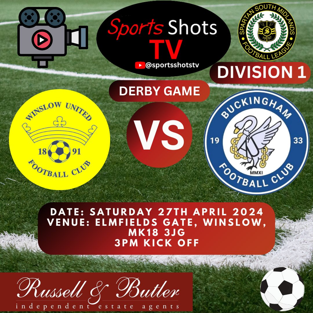 DERBY GAME 🎥🎥

Coverage coming from @WinslowUtdFC vs @thebuckinghamfc in the @SpartanSMFL Division One.

Match highlights to follow on our YouTube Channel
Link: youtube.com/@sportsshotstv…

#football #nonleague #weekendfootball #derbyday #ssmfl #winslowunited #buckinghamfc