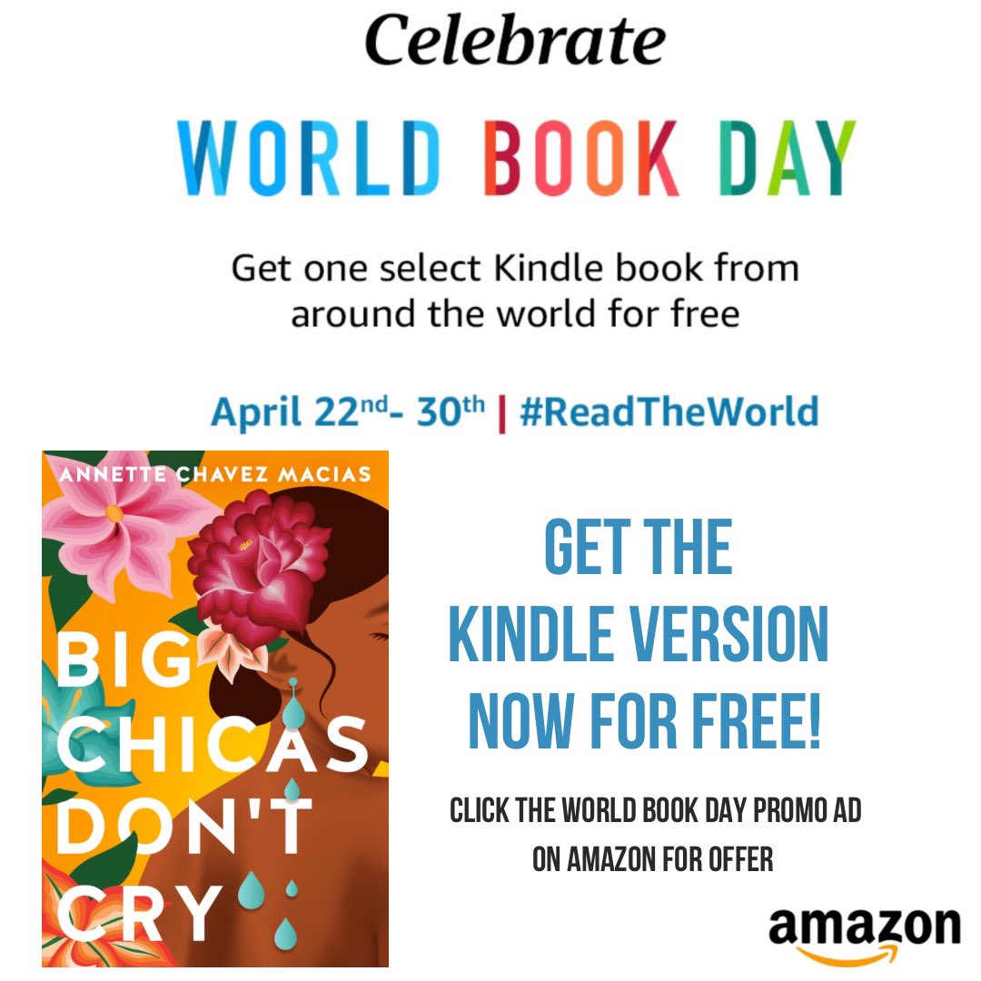 BIG CHICAS DON’T CRY is part of Amazon’s World Book Day promotion running now through 4/30. This means you could get the Kindle version of Big Chicas Don’t Cry for FREE!

books2read.com/u/m2ezLR?store…

#worldbookday #readtheworld #kindlereads #freebook