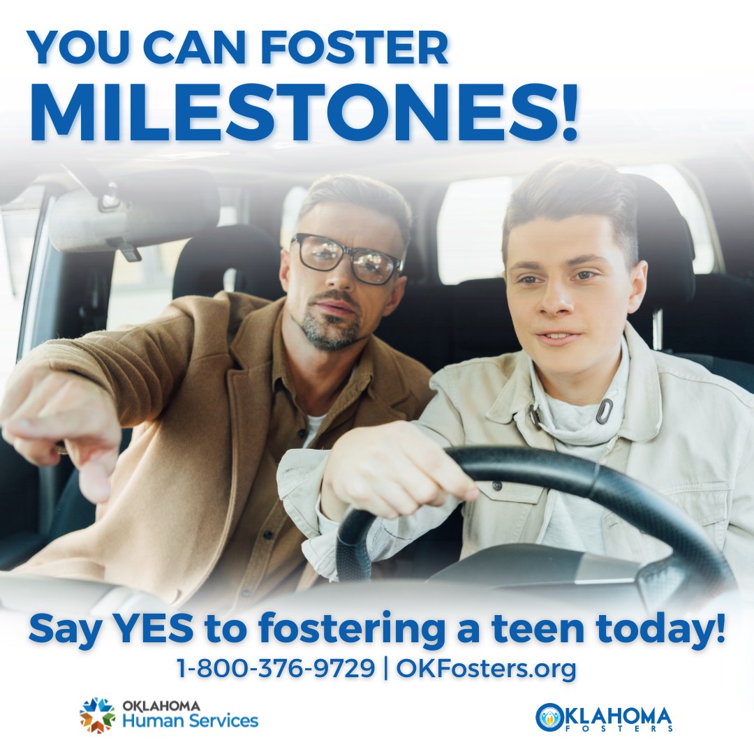 Friday Share from Oklahoma Fosters! Teens encounter many important milestones worth celebrating! YOU can foster a teen’s future! Learn more: okfosters.org.