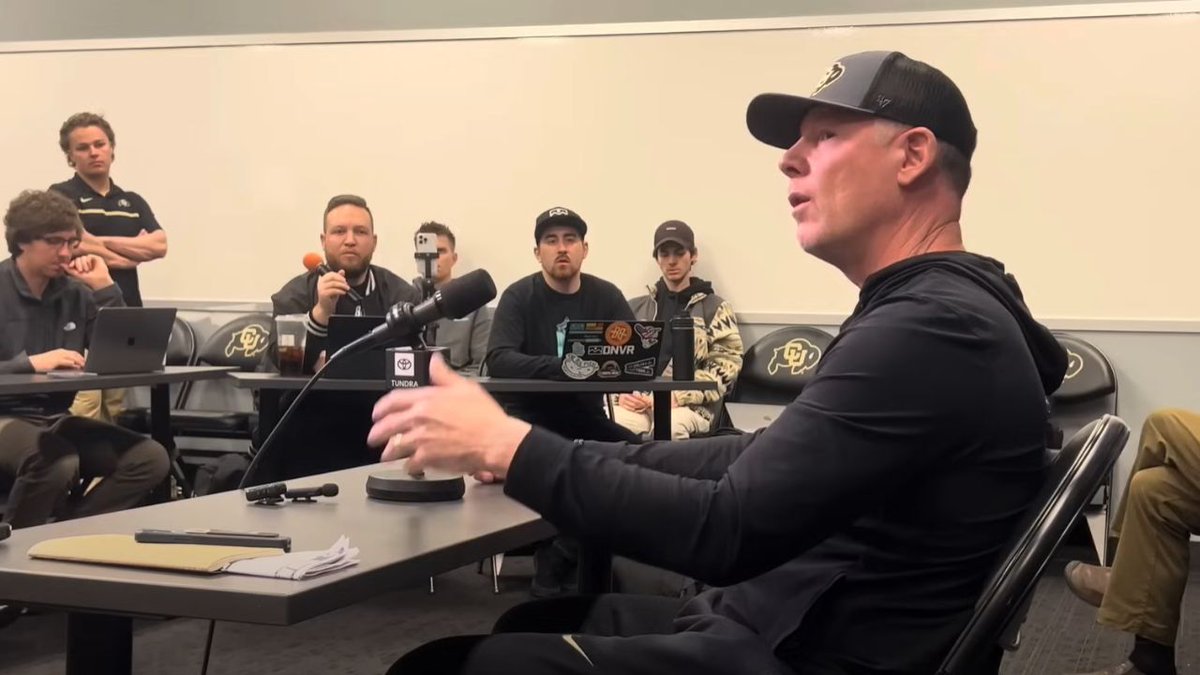 Pat Shurmur took to the podium to answer questions about the offense ahead of the Buffs' spring game. Read Thee Pregame Show contributor Schantell Wharton's article here: theepregameshow.com/2024/04/pat-sh…