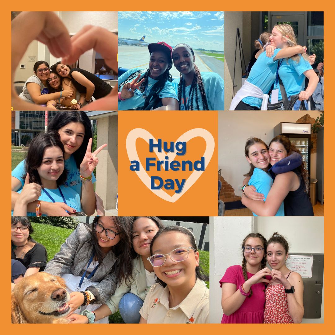 Happy #HugAFriendDay from #TechGirls! Today is a perfect day to express your gratitude to your friends by giving them a warm hug! #TechGirlsGlobal #TechGirls2023 @ECAatState