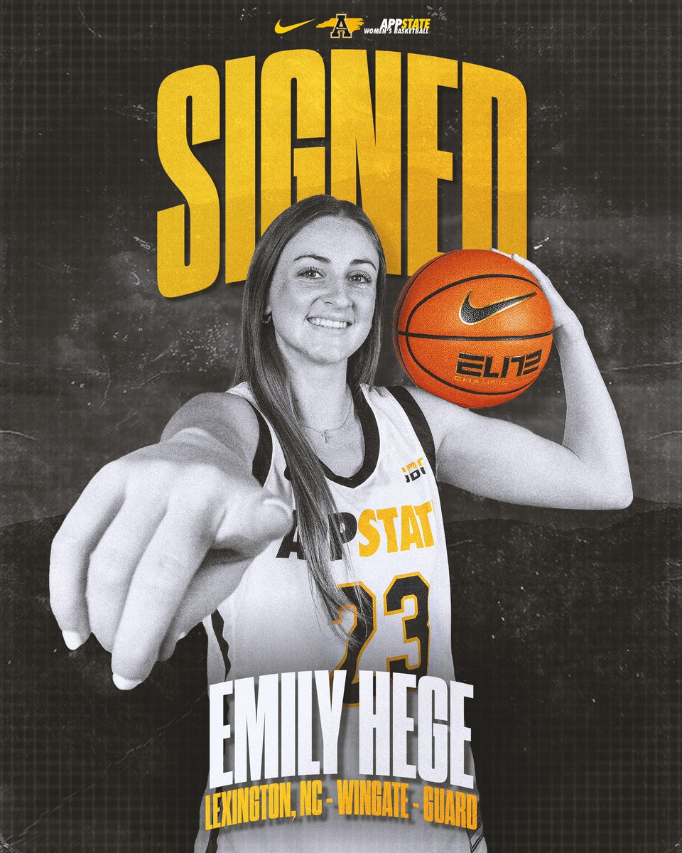 Welcome to Boone, Emily Hege! 🏡Lexington, N.C. 🏀Guard 🟡23 20+ point games in two years ⚫️Shot 48% from the arc last season ⛹️‍♀️DII All-American Honorable Mention 🥇First-Team All-SAC & First-Team All-Region #GoApp