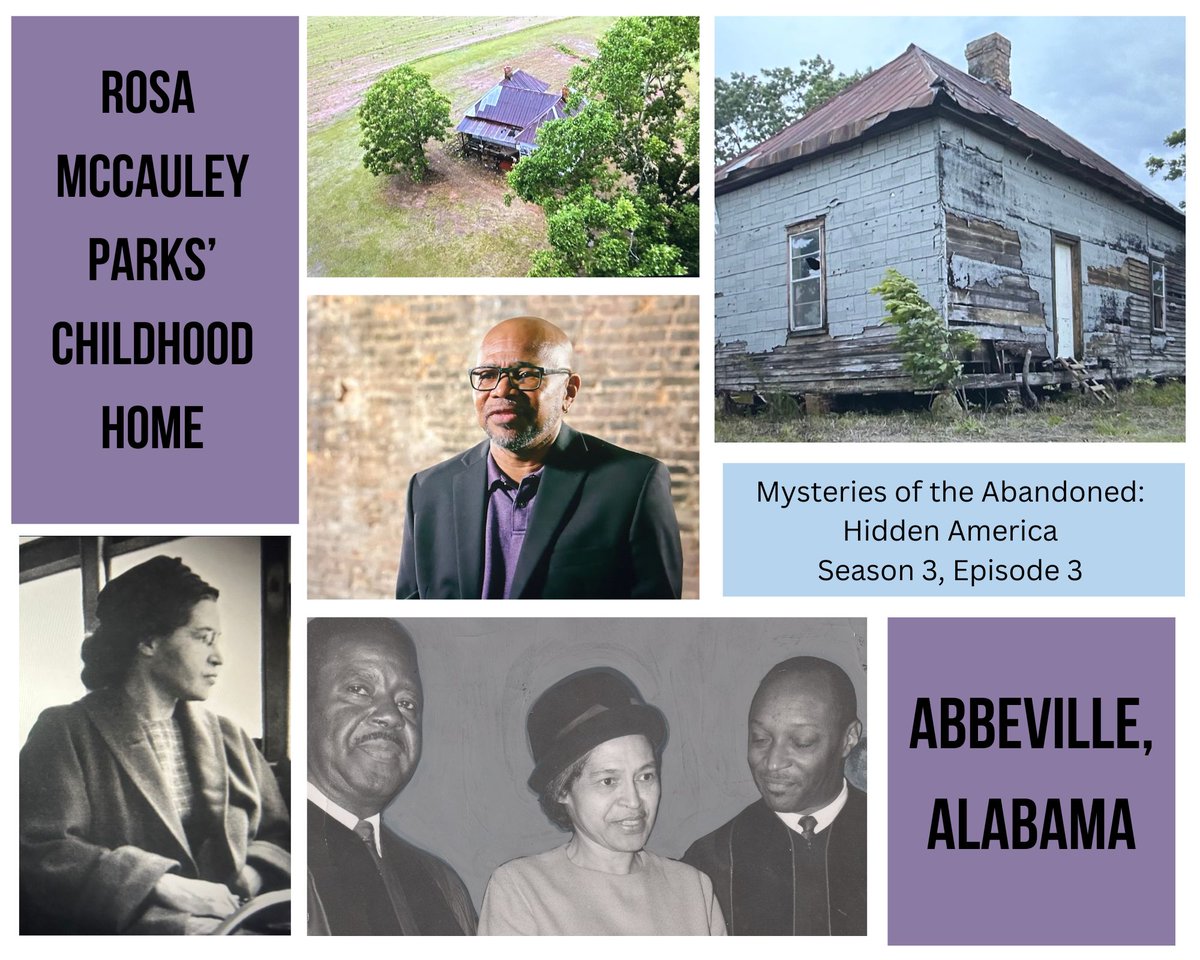 #DiscoveryChannel 
Catch yours truly on Season 3, Episode 3 of #MysteriesoftheAbandoned #HiddenAmerica 
Discussing #RosaParks' childhood home in #AbbevilleAlabama where her civil rights activism was nurtured by her parents and grandparents