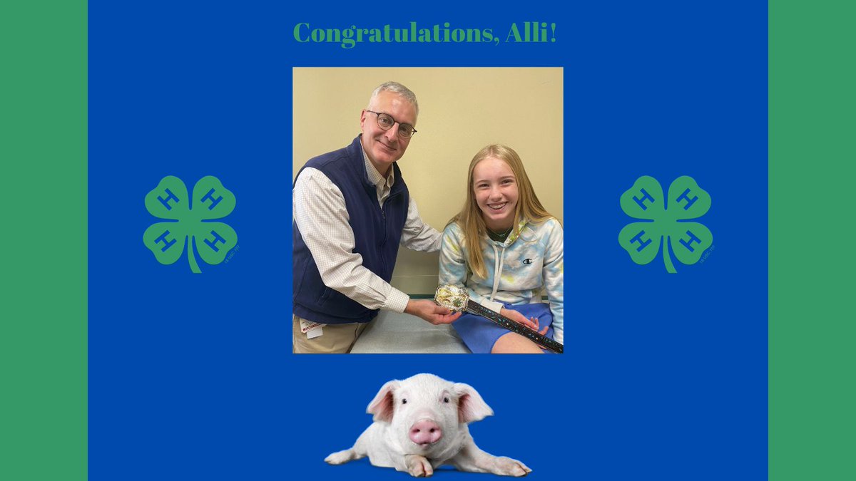 #DrShawnStandard corrected Alli’s #LimbLengthDiscrepancy with a #Precice lengthening, & she is doing great! In clinic, she proudly showed us this belt buckle she won for first place in a #4H market #swine record book competition. Congrats, Alli! #ICLL #PediatricOrthopedics
