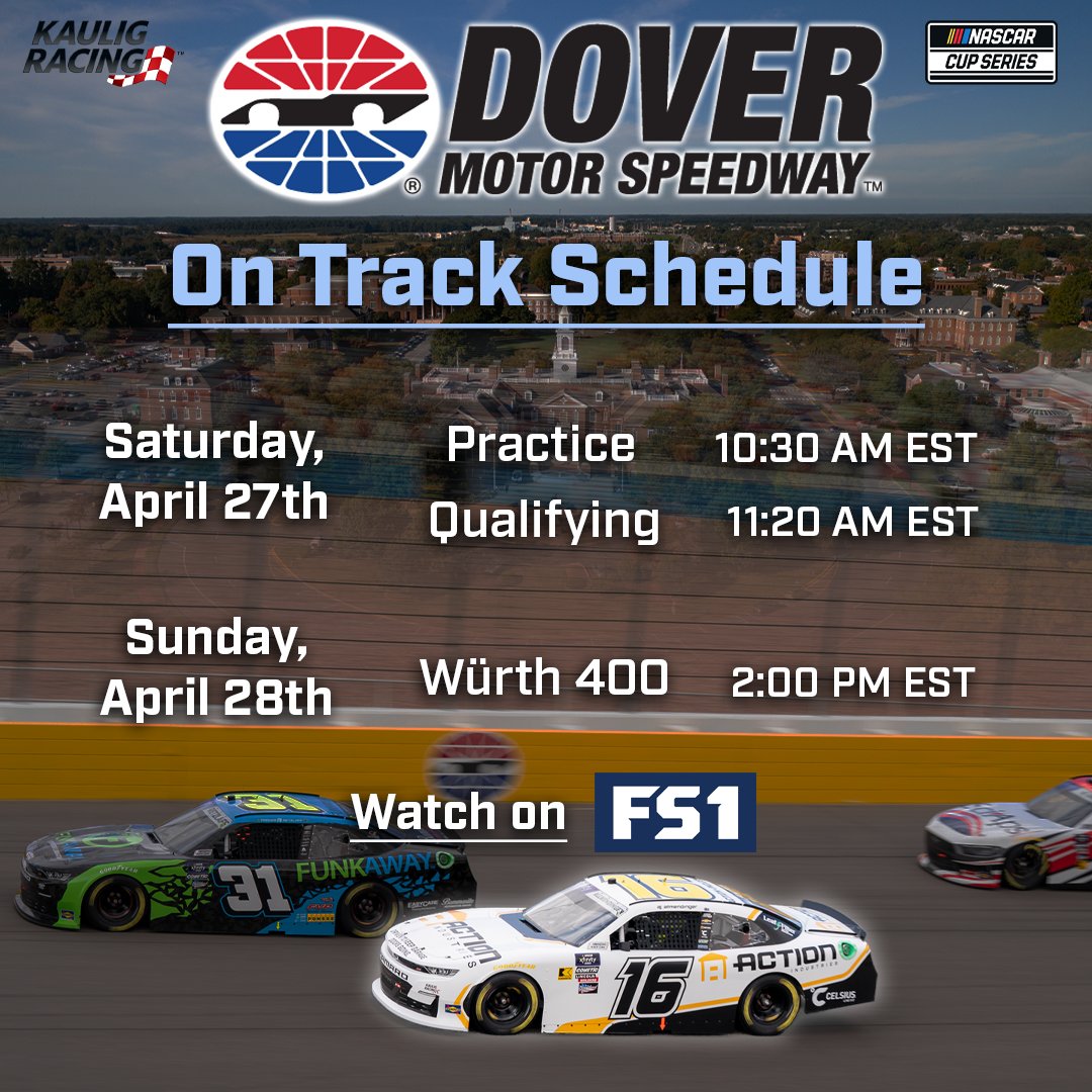 Buckle up for high-speed thrills at the 'Monster Mile'! 👹🏁 Join the adrenaline rush as @AJDinger and @kauligracing tackle the Dover Motor Speedway! Don’t miss all the fun this weekend on FS1! #TrophyHunting #DriventoKeepGarageDoorsGoing