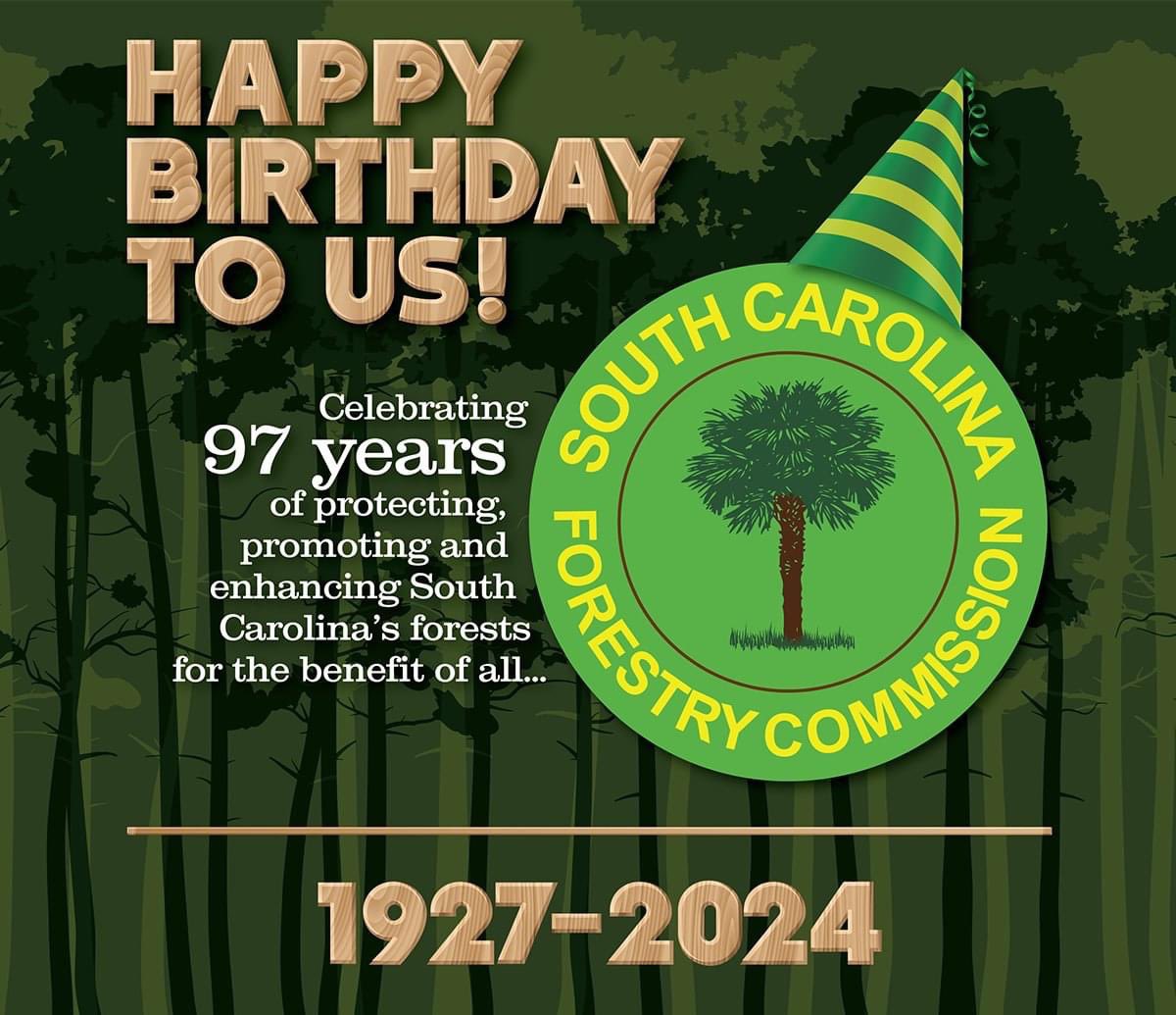 Friday, April 26, 2024 marks 97 years to the day that the South Carolina Forestry Commission was founded with the mission of protecting, promoting and enhancing South Carolina’s forests for the benefit of all.