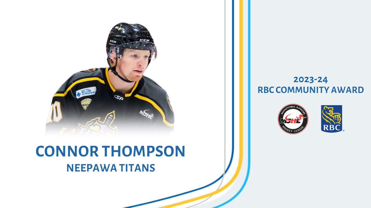 #MJHLNews | Congratulations to @MJHLTitans Connor Thompson who has been named the MJHL’s 2023-24 @RBC Community Award Recipient. Read | mjhlhockey.ca/connor-thompso…