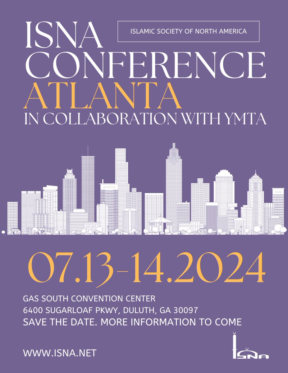 Save the Date! ISNA is coming to Atlanta in collaboration with YMTA July 13-14, 2024. More details to come.