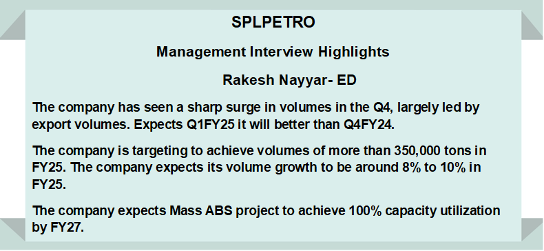 analystmohalla's tweet image. #SPLPETRO: Management Interview HighlightsRakesh Nayyar- ED
