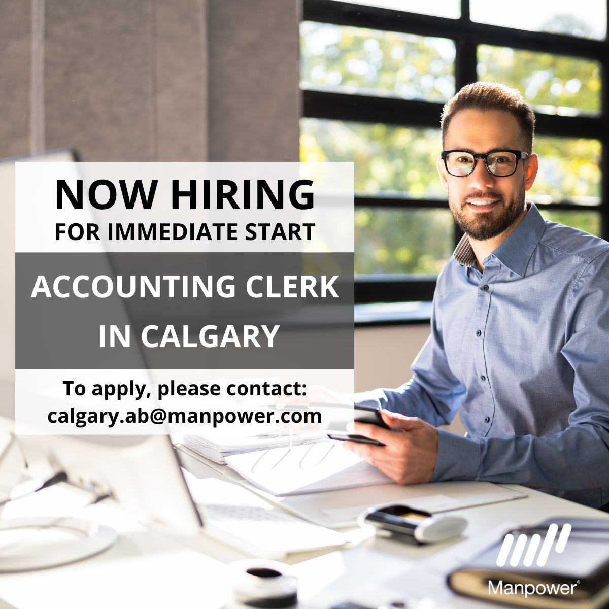 #NOWHIRING: Accounting Clerk in Calgary, Alberta

To apply, please forward your resume to calgary.ab@manpower.com

#manpowerab #alberta #albertajobs #yycjobs #calgaryjobs #manpowerjobs #yyc #calgary #accountingclerk