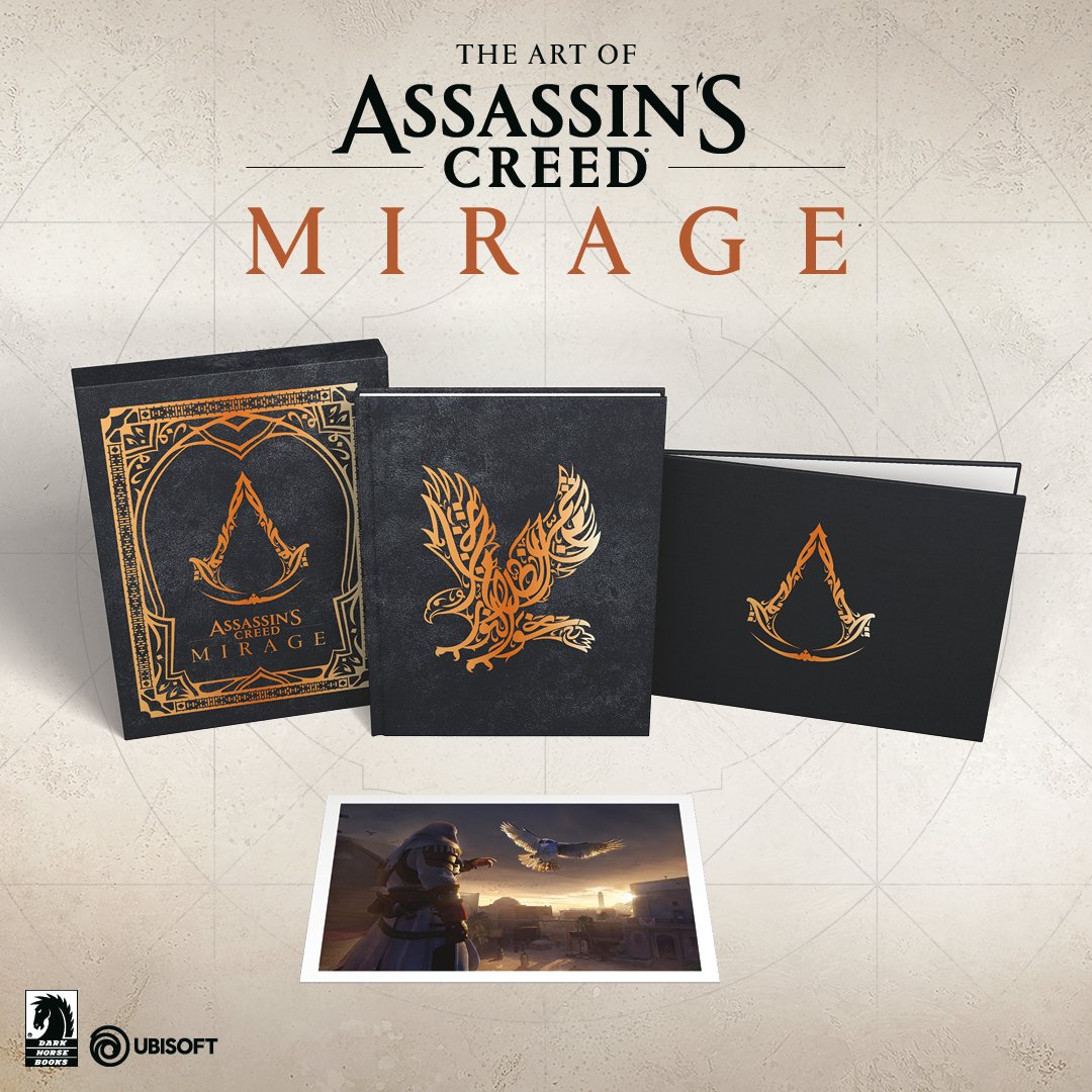 Embark on a journey through the world of Assassin’s Creed Mirage with a new art book published by @darkhorsecomics. Details: bit.ly/3vKxMT2

Featuring iconic art, the book offers insights into the 'back to the roots' focus of the game. Deluxe Edition also available!