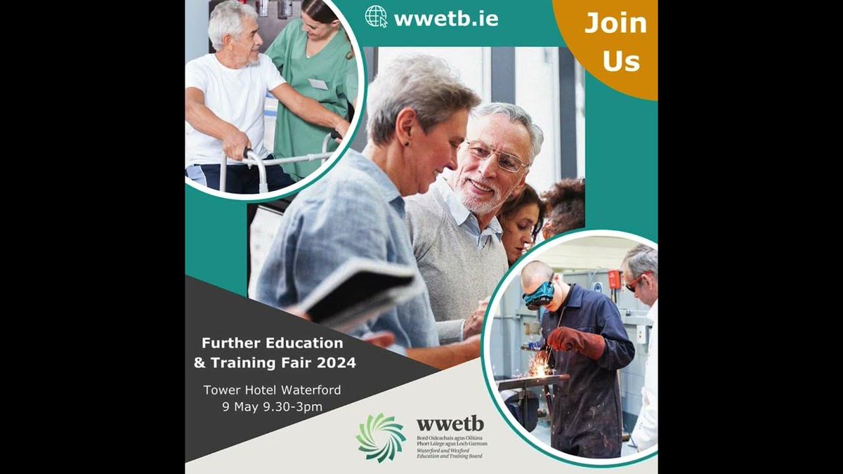 📢FREE Event🟢Further Education & Training #FETFair '24🚩Tower Hotel Waterford ⏰9 May 9.30am-3.00 pm
Come along to see demos in Make-up Artistry, Hairdressing,  interactive displays in VR & much more!
📩courses@wwetb.ie or 📲 (051) 302287 / 058 48228

zurl.co/131d