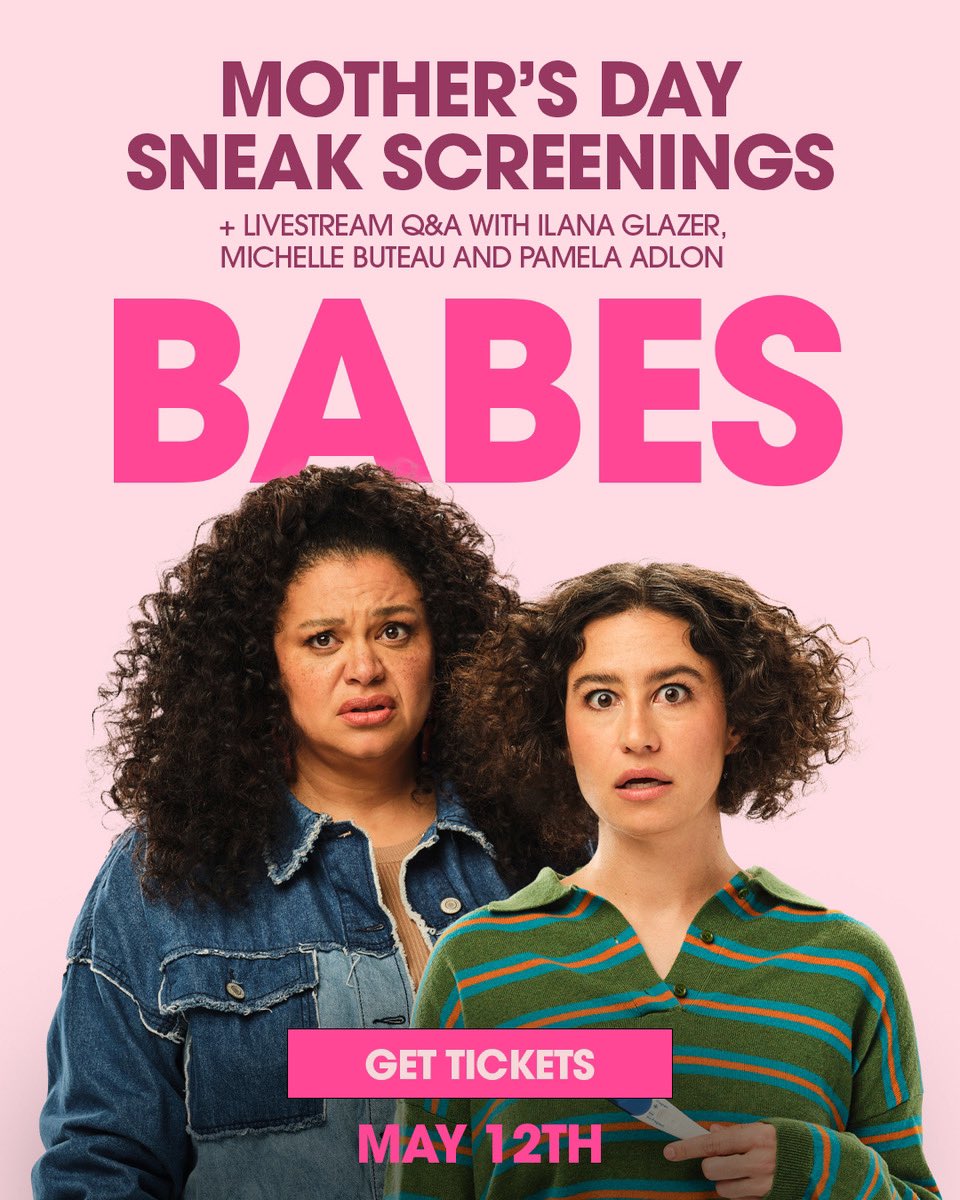It's the reason for the season—spend Mother's Day with the amazing women behind #BabesMovie! On May 12, see BABES before anyone else, along with a live Q&A with stars Ilana Glazer and Michell Buteau, and director Pamela Adlon. Get tickets now: bit.ly/BabesTix