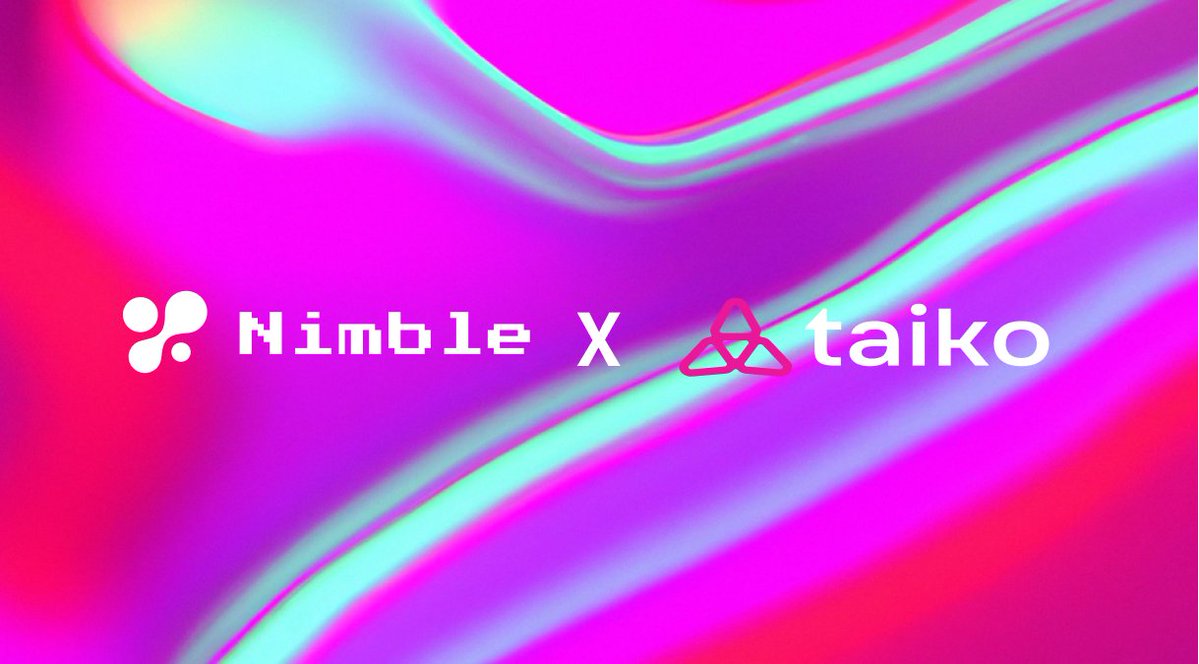 Nimble Network (@nimble_network) on Twitter photo Excited to announce our latest partnership with <a href="/taikoxyz/">Taiko.eth 🥁</a>!
Taiko Labs is at the forefront of blockchain innovation, developing the Taiko ZK-Rollup, an L2 solution that natively scales Ethereum by faithfully emulating its technical and non-technical characteristics.
👉 Points: Excited to announce our latest partnership with <a href="/taikoxyz/">Taiko.eth 🥁</a>!
Taiko Labs is at the forefront of blockchain innovation, developing the Taiko ZK-Rollup, an L2 solution that natively scales Ethereum by faithfully emulating its technical and non-technical characteristics.
👉 Points: