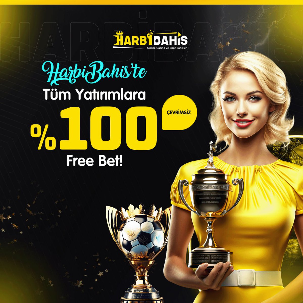 🎁  #Harbibahis'te Tüm Yatırımlara %100 Çevrimsiz FREE BET!

💳 Min 100 TL Yatımlarınız da geçerli olup, diğer promosyonlardan yararlanmanıza engel değildir.

💪 Harbi bonuslar için:
🔗 harbibahis477.com