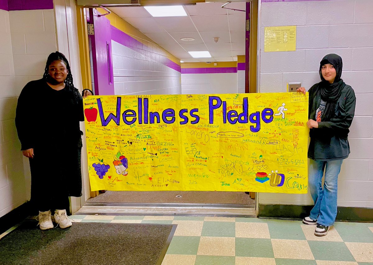 In honor of Wellness Week, the students of Ms. Gannon's class at Bywood Elementary School designed a banner for their Wellness Pledge, which all of the students in the school then signed during their art classes!