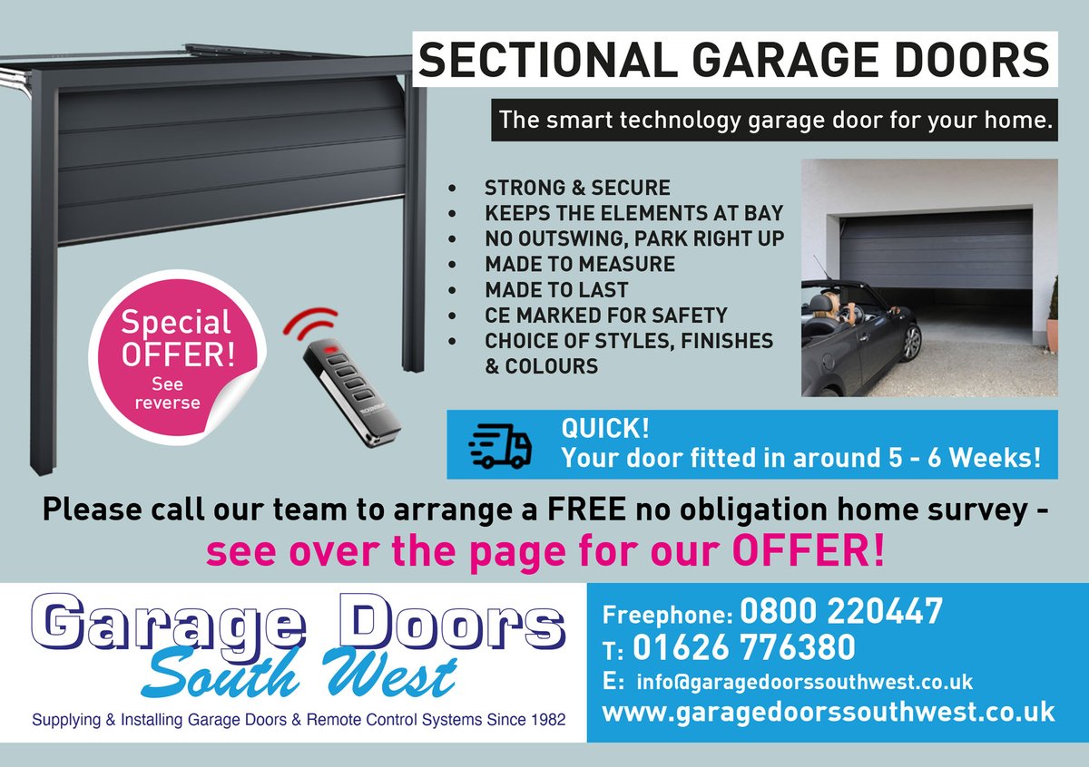 GarageDoorsSW's tweet photo. TECKENTRUP SECTIONAL GARAGE DOOR OFFER

📞 01626 776380
📧 lisa@garagedoorssouthwest.co.uk
📲 message us via our Facebook page
💻 https://t.co/k635QIc0wn
📱 send a WhatsApp message to 07769 937950

https://t.co/utTaLyG6nr

Rated as Excellent on Trustpilot https://t.co/AFXlq0rW2E