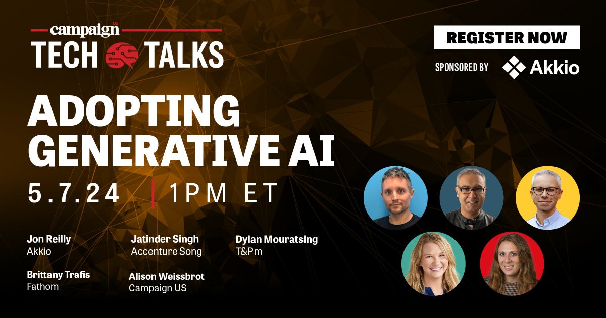 Excited about @AI's potential beyond content? Join our webinar sponsored by @AkkioHQ, where speakers will explore how marketers are leveraging AI for data analytics to win new pitches and stay ahead of the competition! Register now! brnw.ch/21wJdtM