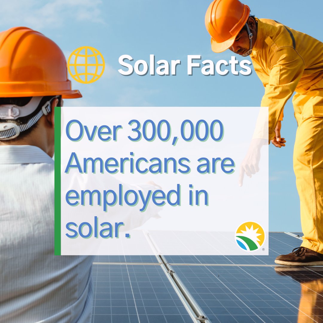 #DidYouKnow Employees working at solar companies work in installation, manufacturing, sales, distribution, operations, and maintenance? Thanks to #SolarFactFriday, now you do! Thinking of going #solar? Visit ow.ly/W3no50QWJ23 to learn more about our solar programs.