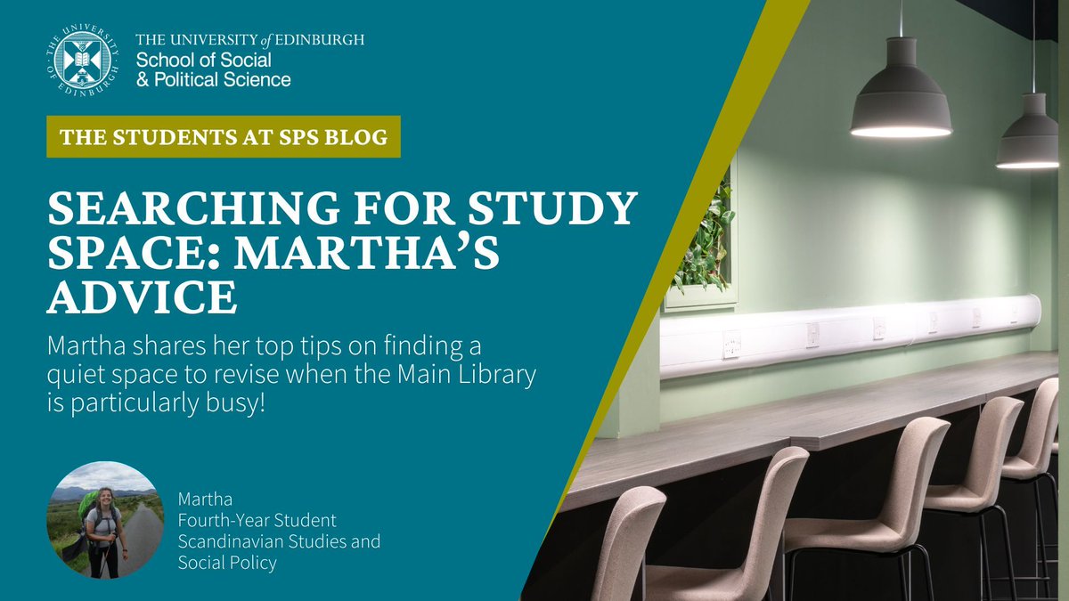 📣 New on the Students at SPS Blog! Can’t find a spare seat in the Main Library this exam season? Worry not: head to the blog for Martha’s alternative study space guide! ✍️📖 Read more: bit.ly/SPSBlog-study-…