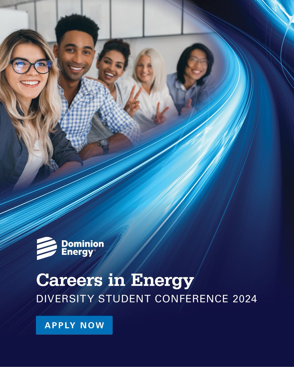 Heads up college freshmen, sophomores and juniors! Apply now to join us October 9-10, 2024 to learn more about Dominion Energy and meet with leaders of our company. 🌟 Applications are due June 1, 2024. Apply now >> bit.ly/3QjfoaN