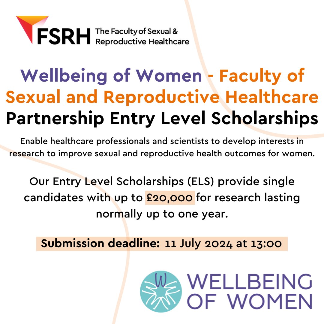 We are thrilled to announce for the second year in a row, our partnership with @WellbeingofWmen to co-fund one Entry Level Scholarship (ELS) to provide a single candidate with up to £20,000 for research lasting up to one year. 🔗Find out more: l8r.it/sG8r