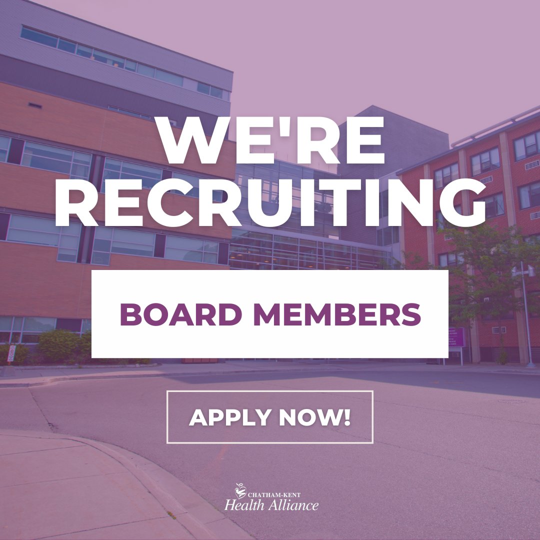 Are you ready to make an impact? Join our Board of Directors & bring your skills, experience, and passion to the table. Apply online at ckha.on.ca/governance/#Re… by May 3, 2024. #BoardRecruitment #JoinUs #CKHA #Healthcare