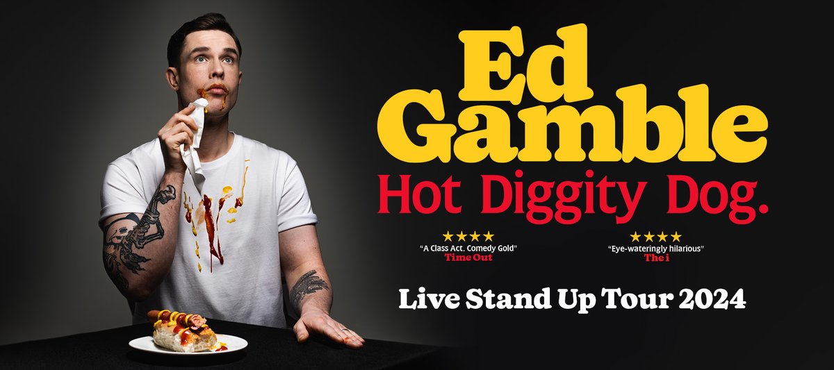 🎤 Now on Sale Hot Diggity Dog, Ed Gamble returns to #stgeorgeshallbradford with his new show. Expect all your classic Gamble ranting, raving and spluttering. 📅 Sat 19 October 🎫 orlo.uk/lHJOH