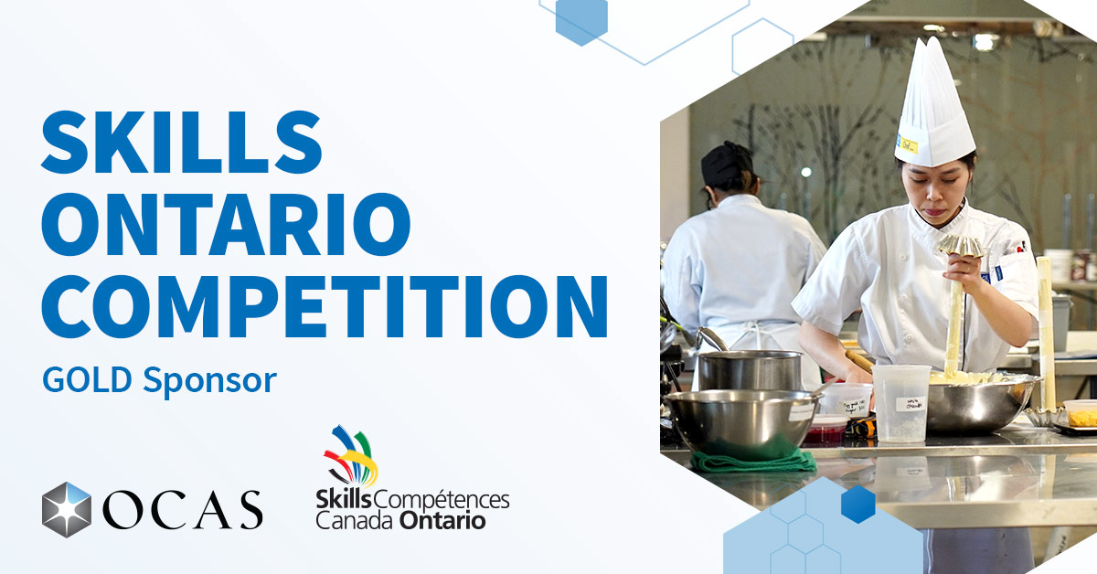 We're proud to announce that OCAS is a GOLD SPONSOR of the 2024 Skills Ontario Competition. Learn more at skillsontario.com/skills-ontario…. #SkillsOntario #SupportingYouth #FutureWorkforce #SOC2024