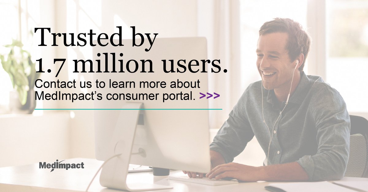MedImpact’s intuitive consumer portal allows members to better understand their #medications and costs to make healthier, more informed choices. Just ask our 1.7 million users (and counting) Contact us to learn more okt.to/PEsLvr #wearemedimpact #atruepartner #health