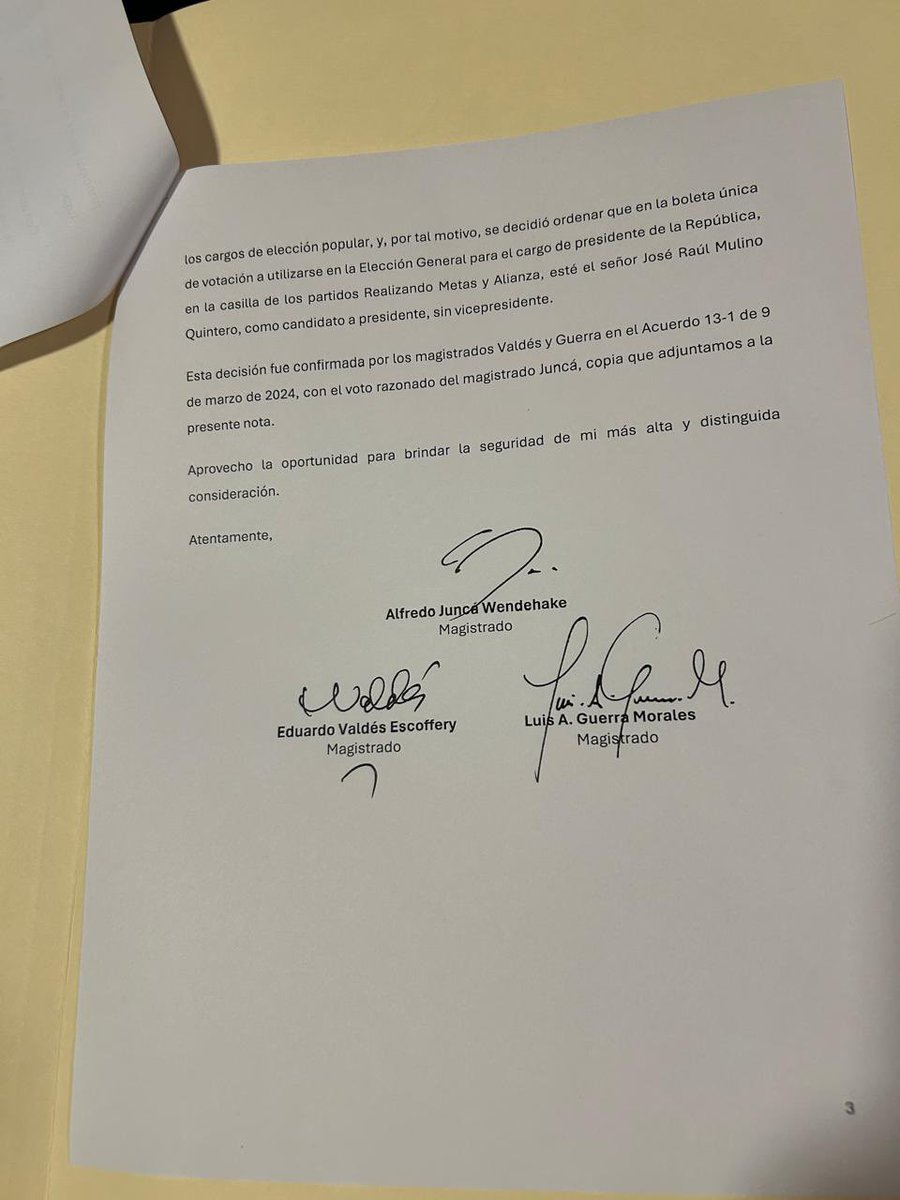 Los magistrados del @tepanama respondieron a la consulta realizada por el magistrado de la Corte Suprema de Justicia, Olmedo Arrocha, con respecto a la habilitación de José Raúl Mulino como candidato a la Presidencia de la República de Panamá.

#RPCRadio