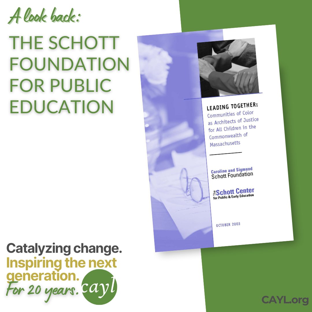 As we celebrate our 20th anniversary, we'll be practicing the African tradition of Sankofa (looking back &moving forward). Take a look back at our start - where just one grant from the Schott Foundation for Public Education inspired our trajectory: ow.ly/a58b50RotJ2
