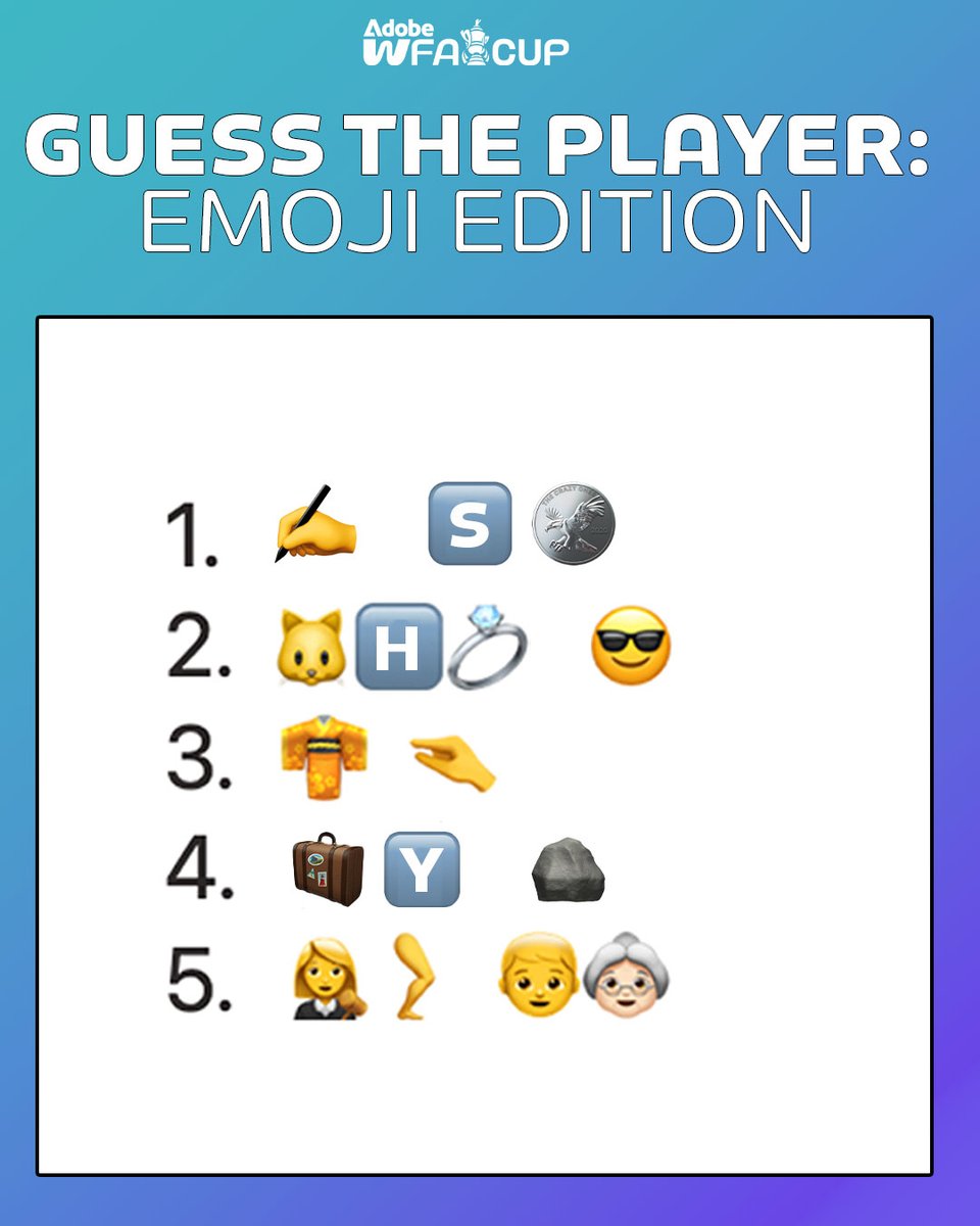 Can you decode these #AdobeWomensFACup stars by their emoji clues? 🤨