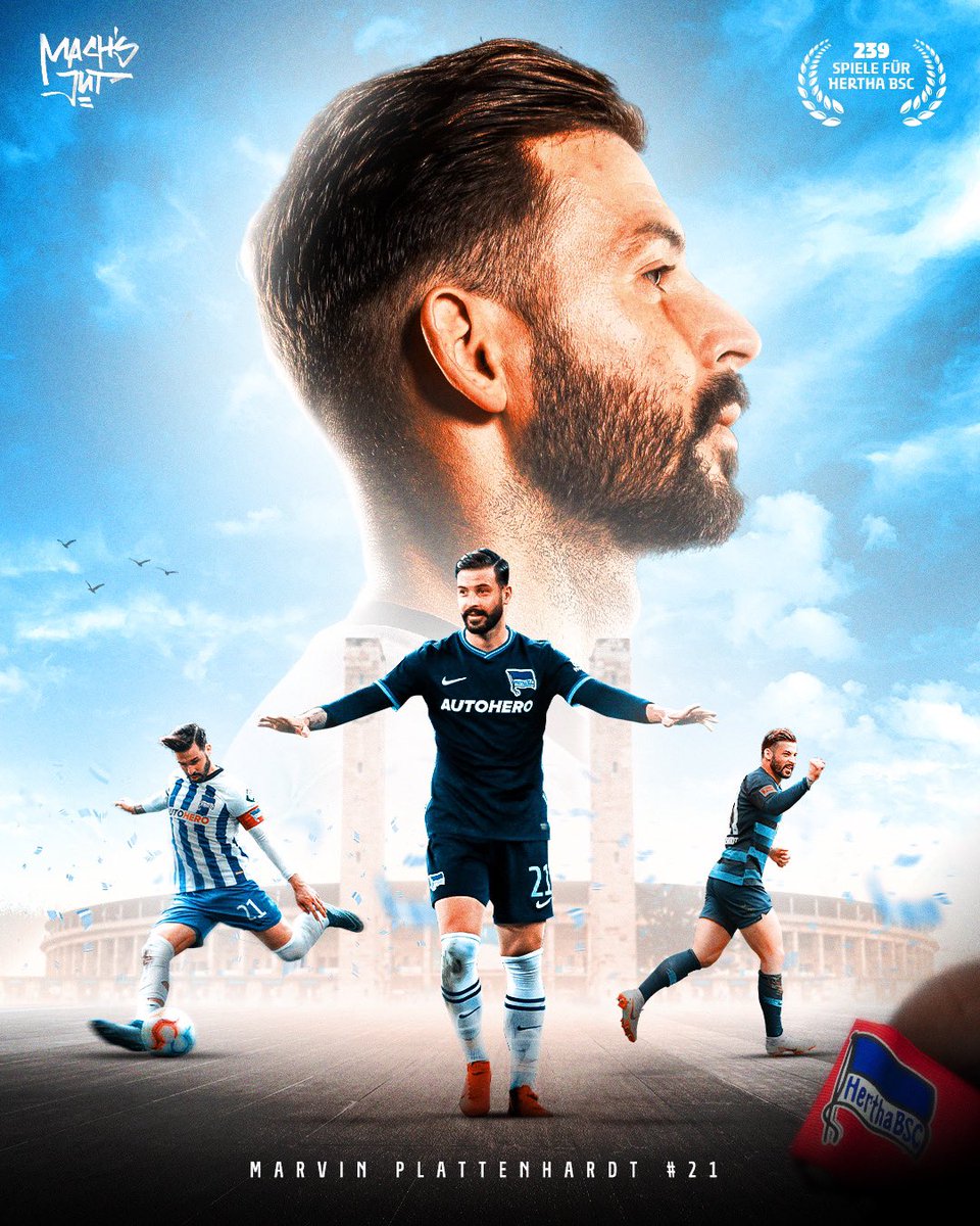 Kapitän, Relegationsheld, Freistoßgott, Herthaner! 

DANKE FÜR NEUN JAHRE IN 🔵⚪️, Platte! 🫶

#HaHoHe