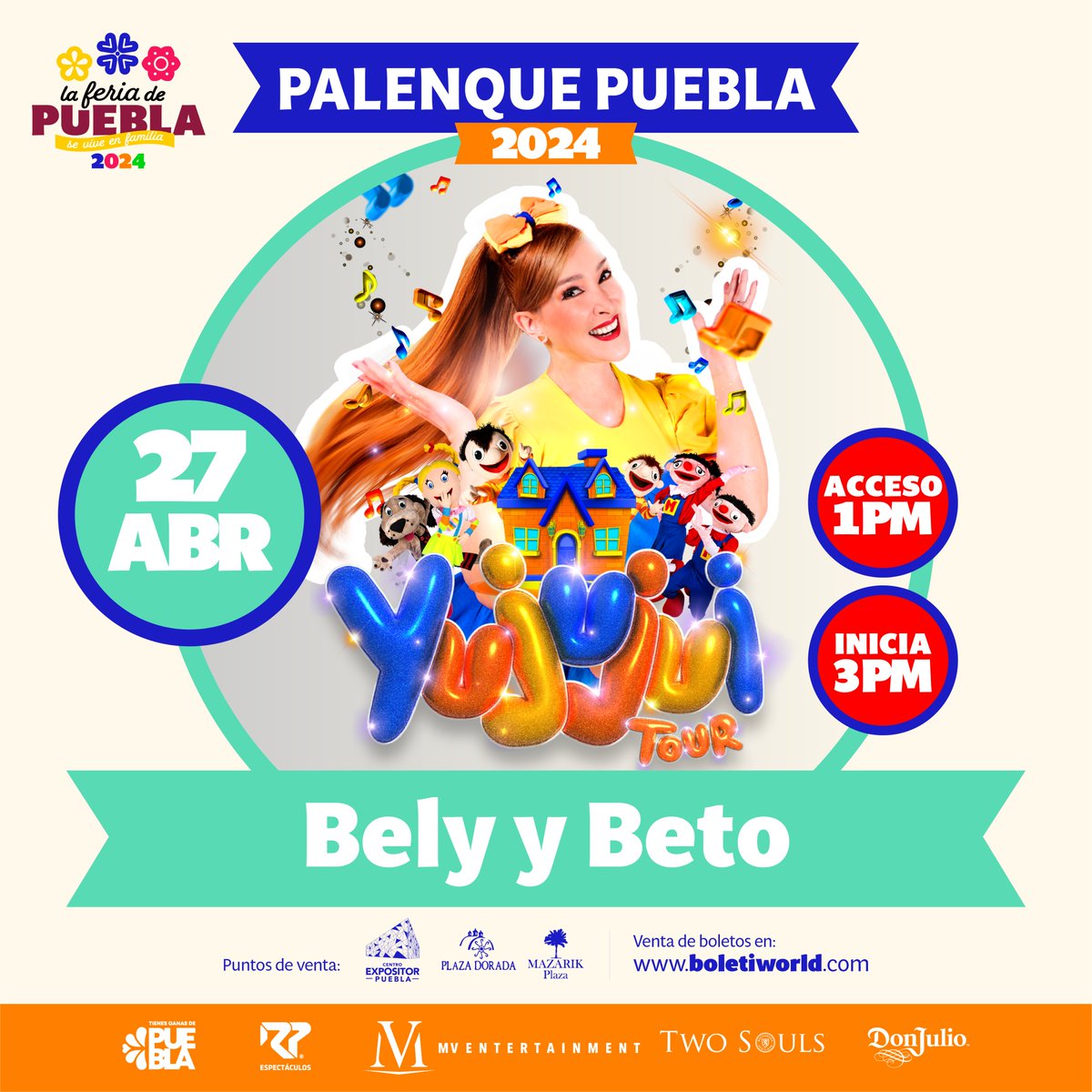 🎈 Este 27 de abril, la diversión está garantizada con Bely y Beto en el Palenque de la #FeriaDePuebla 2024. ¡Una fiesta inolvidable para toda la familia te espera! 🎊 #SeViveEnFamilia