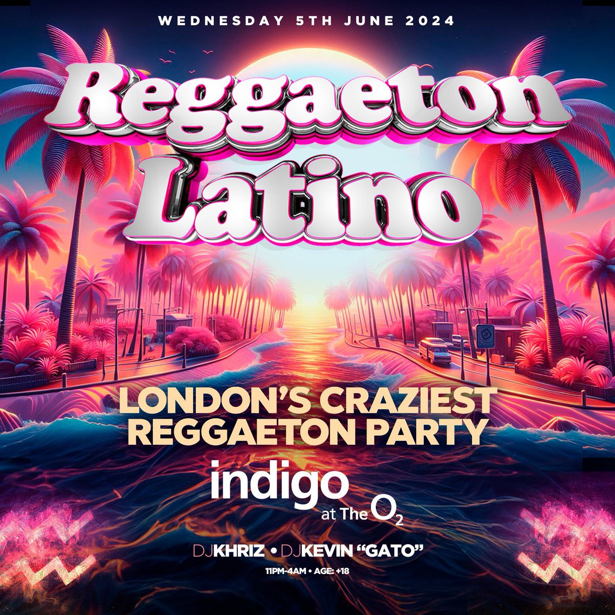 London’s craziest Reggaeton Party is coming to indigo at The O2 on 5 June with DJ Khriz UK and DJ Kevin “Gato”. Doors from 11pm, right after the show at @TheO2 arena. Tickets on sale now >> bit.ly/ReggaetonLatin…