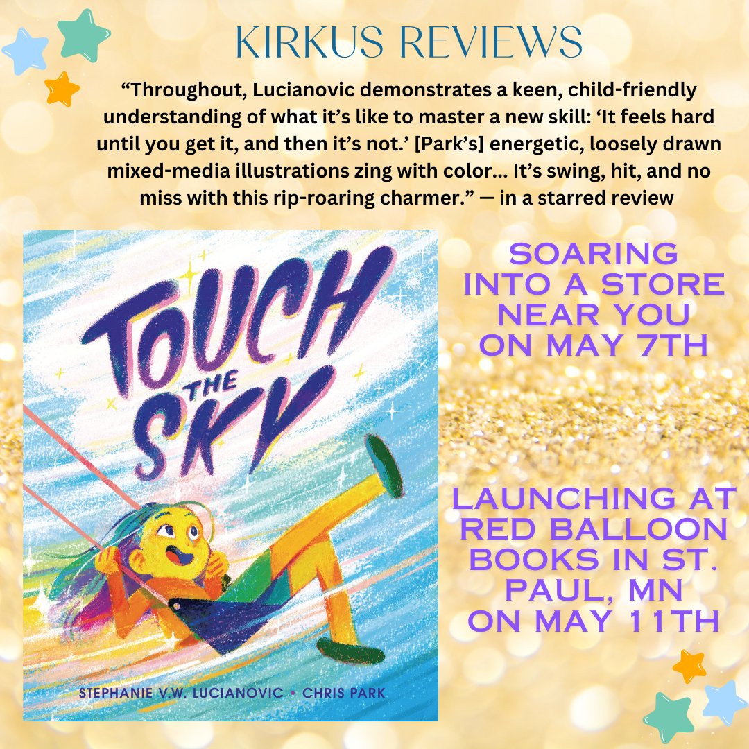 Less than 2 weeks before TOUCH THE SKY from me, @chris_d_park, @CarolCHinz, @carkneetoe, and @LernerBooks pubs. Email from today MIL: 'My copy of TOUCH THE SKY arrived!  Early, obviously.  I'm thrilled to have it!' 👀👀👀 Get those pre-orders in -- maybe you'll get it early too!