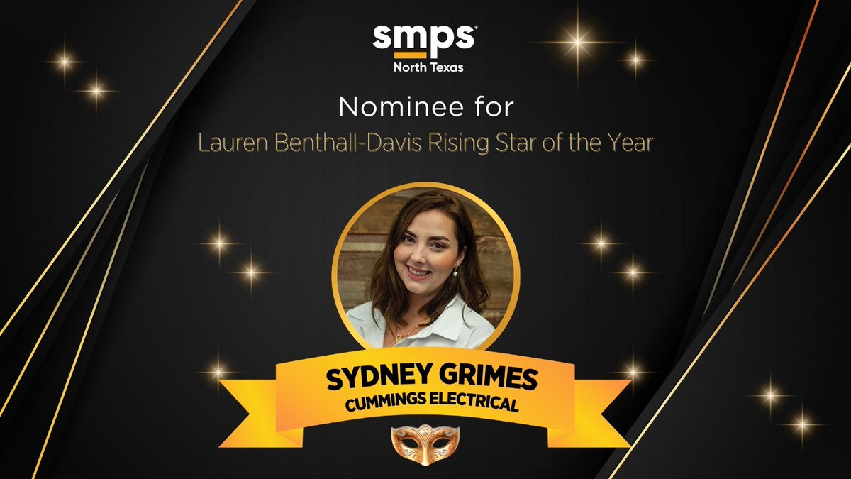 Congratulations Sydney Grimes, nominated for the Lauren Benthall-Davis Rising Star of the Year! Join us May 2 at The Venetian Terrace for our Annual Awards Event. Sponsorships available! Purchase tickets: lnkd.in/ebBW_75Y 
#smpsntx #smps #aec #aecmarketing #events #awards