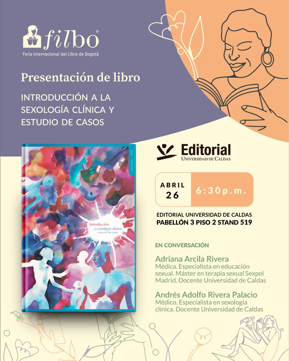Editorial_UdeC's tweet photo. También nos vemos a las 4 y 6:30 p.m para las presentaciones de Creencias y prácticas religiosas, y Sexología clínica. #FILBo2024 https://t.co/GLZTkIhuYx