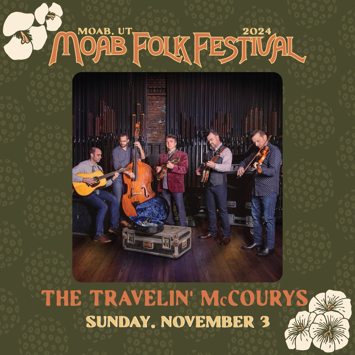 We'll be in Moab, UT for Moab Folk Festival on November 3! 🎻 Tickets are available now: moabfolkfestival.com/tickets #moabut #moabfolkfestival #travelinmccourys