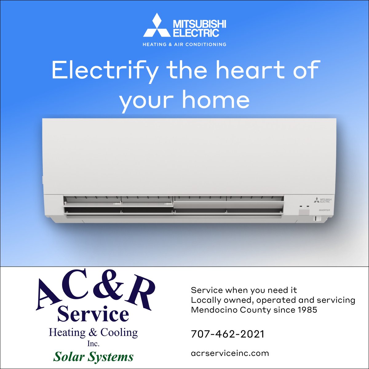 Make the switch to electric for an efficient and eco-friendly home. ⚡⚡⚡
💚GO GREEN TODAY!!!!!💚

#acrserviceukiah
#SUMMER
#ukiah
#HVAC
#mitsubishi
#heatingandcooling
#gogreen
#goelectric
#northernelectric
#mitsubishielectric
#northerncalifornia
#SaveThePlanet