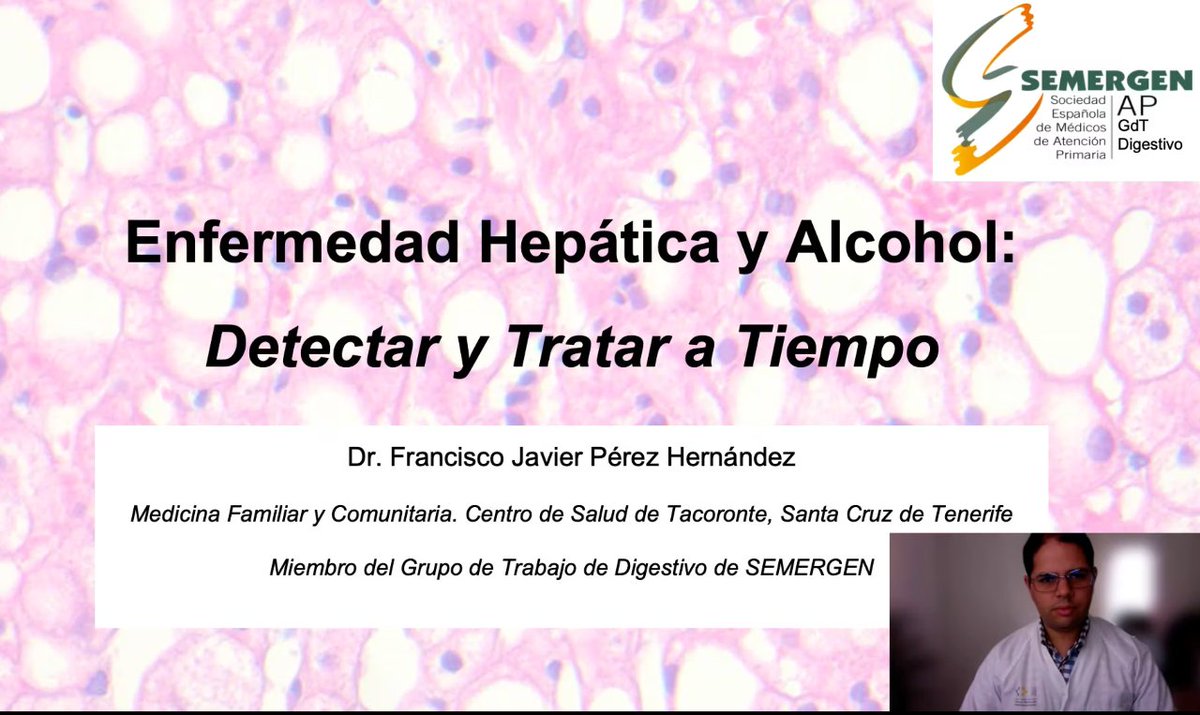 📺Enfermedad hepática y alcohol: detectar y atrapar a tiempo. VIDEOPíLDORA de @gastroprimaria por el Dr. Francisco Javier Pérez Hernández i.mtr.cool/rtvbsskppa #esteatosishepática #cirrosis #HA