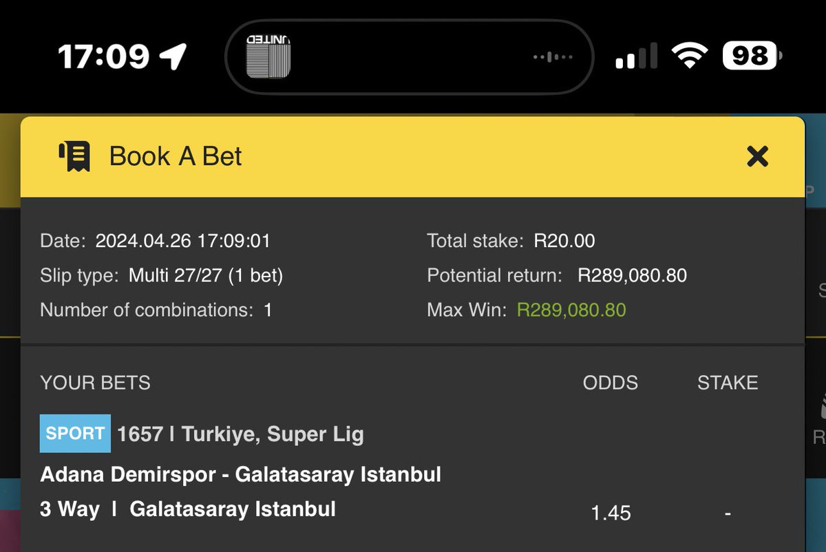 Happy Friday 👊🏽 First game: 19:00 🟡Copy this betslip using the link👉 Book a bet easybet.co.za/share-a-bet/98… 🟡Betcode👉 988284 🟡Promo Code➡️ ROYAL 🟡TO OPEN A NEW EASYBET ACCOUNT ➡️ ebpartners.click/o/HwAwoR #YellowArmy #YellowNation #Easybet…