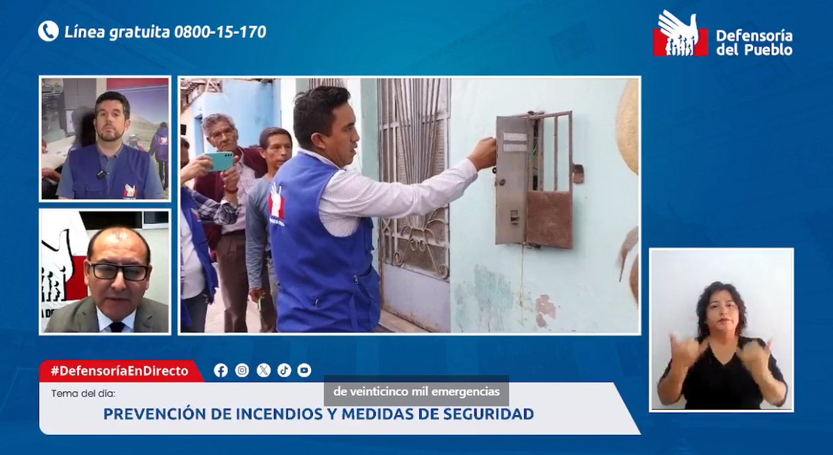 🔴#EnVivo En #DefensoríaEnDirecto hablamos sobre la prevención de incendios y medidas de seguridad. 
Un especialista absuelve consultas en vivo. 
💻📲Vía #FacebookLive 👉 tinyurl.com/3knjwxvd